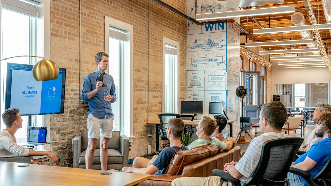 corporate software team meeting